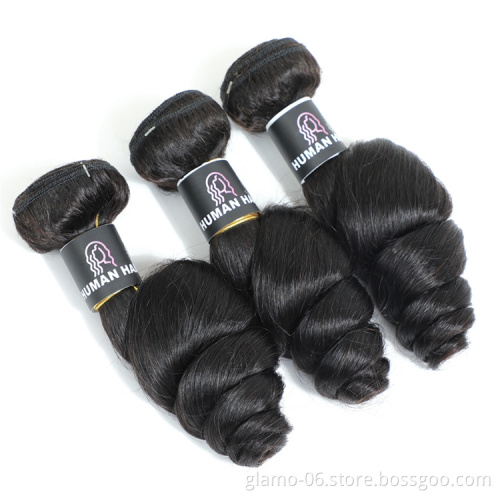 100% Unprocessed Human Hair Bundles Virgin Cuticle Aligned Hair Extension Deep Brazilian Hairs Loose Wave Bundles With Closure